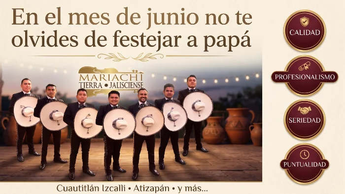 Mariachi para papá en Izcalli Cotice Serenatas para papá junio Mariachi Izcalli